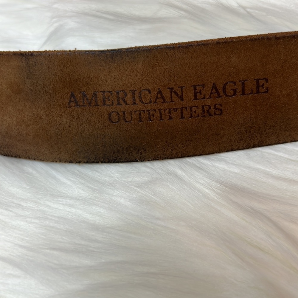 Men’s American Eagle Brown Leather Belt Size 32-34 - Picture 3 of 9